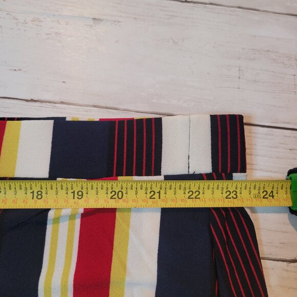 NWOT Liz Claiborne Skirt Women's Plus Size 1X Rainbow Stripe Retro Midi Comfort - Picture 8 of 9